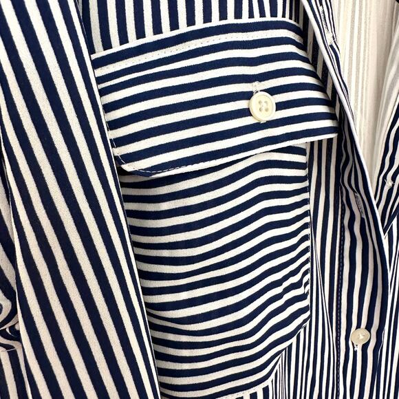 ANN TAYLOR LOFT Navy Blue & White Stripe Dress – Small - Picture 3 of 9